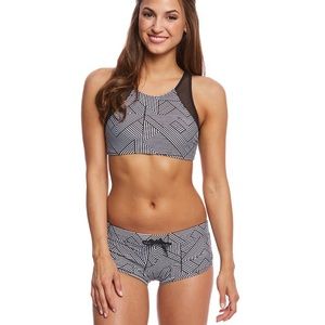 Chevron High Neck Bikini Top and Bottom